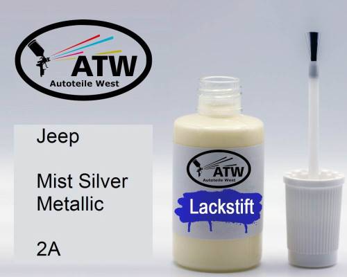 Jeep, Mist Silver Metallic, 2A: 20ml Lackstift, von ATW Autoteile West.